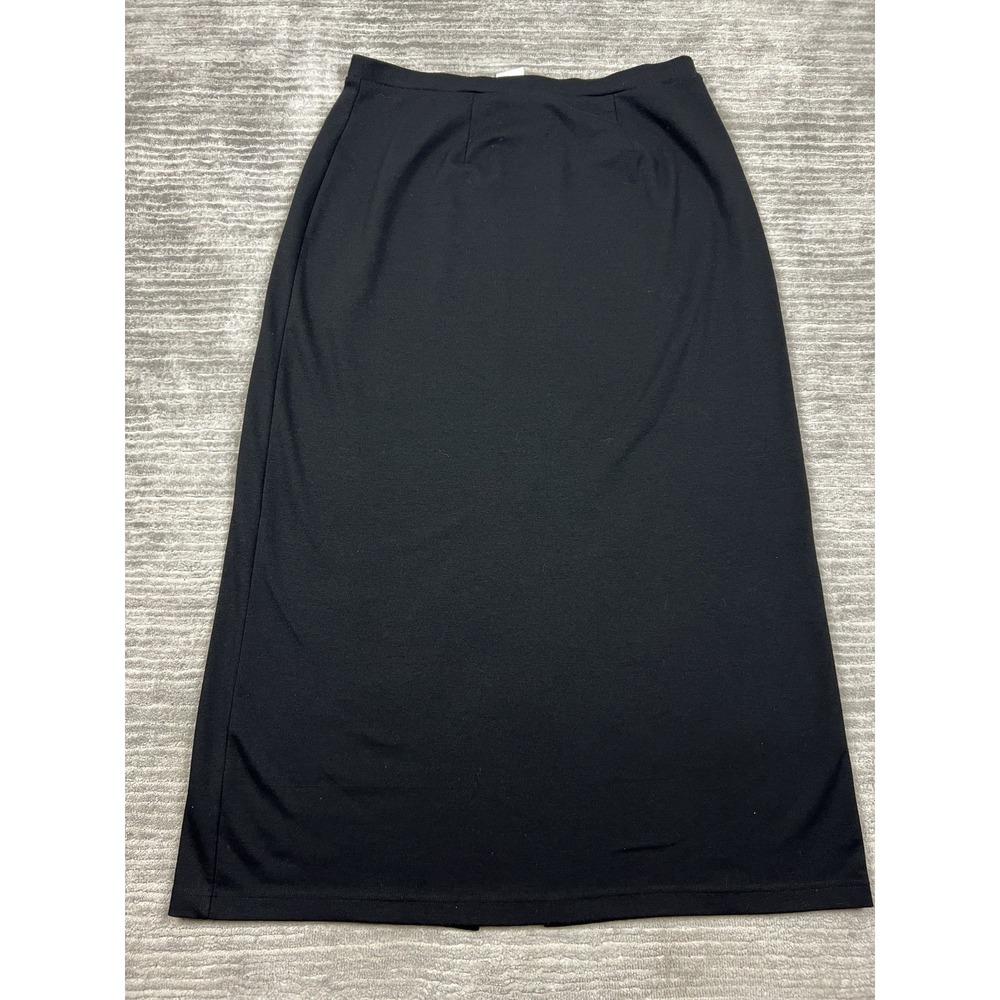 Emma James Liz Claiborne Skirt Womens XL Black Long Polyester Blend Casual